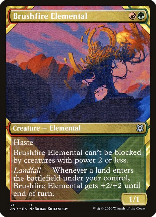 Brushfire Elemental (Showcase) [Zendikar Rising] Cheap