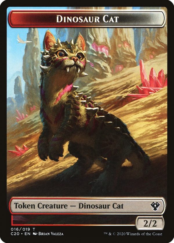 Bird    Dinosaur Cat Double-Sided Token [Commander 2020 Tokens] For Cheap