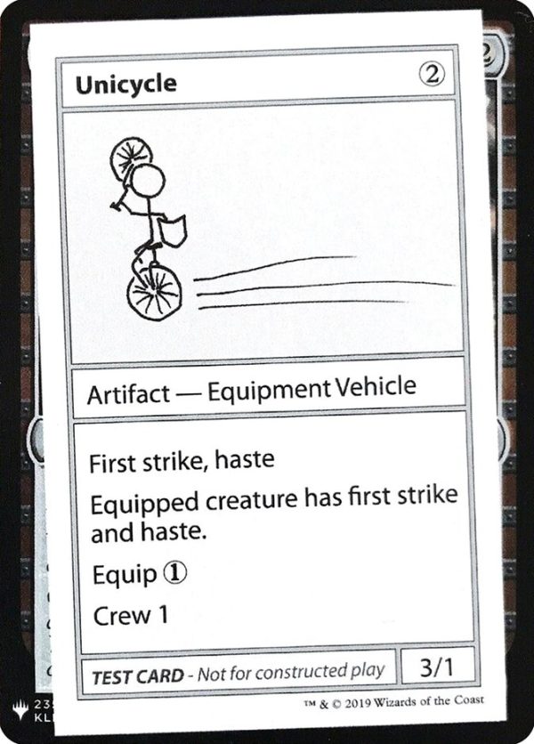 Unicycle [Mystery Booster Playtest Cards] Online Sale